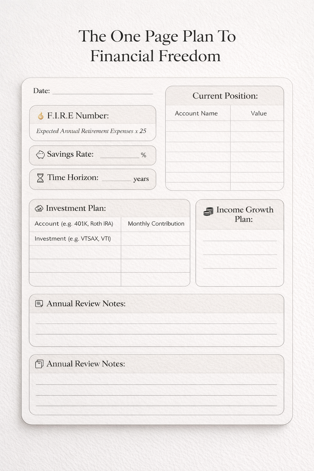 The One Page Plan To Financial Freedom - FREE - Image 2