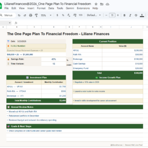 The One Page Plan To Financial Freedom - FREE