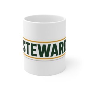 Stewart Mug — Personalized Name Coffee Cup with Bold Retro Stripe Design
