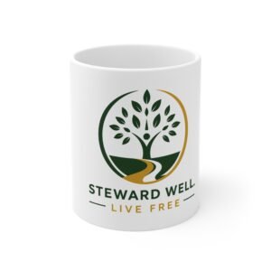 Steward Well "Live Free" Logo Mug — Eco-Friendly Wellness Coffee Cup